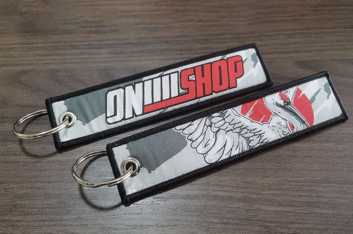 Car keychain/key ring embroidered nylon accessories, gray and red, suitable for Honda for Acura .