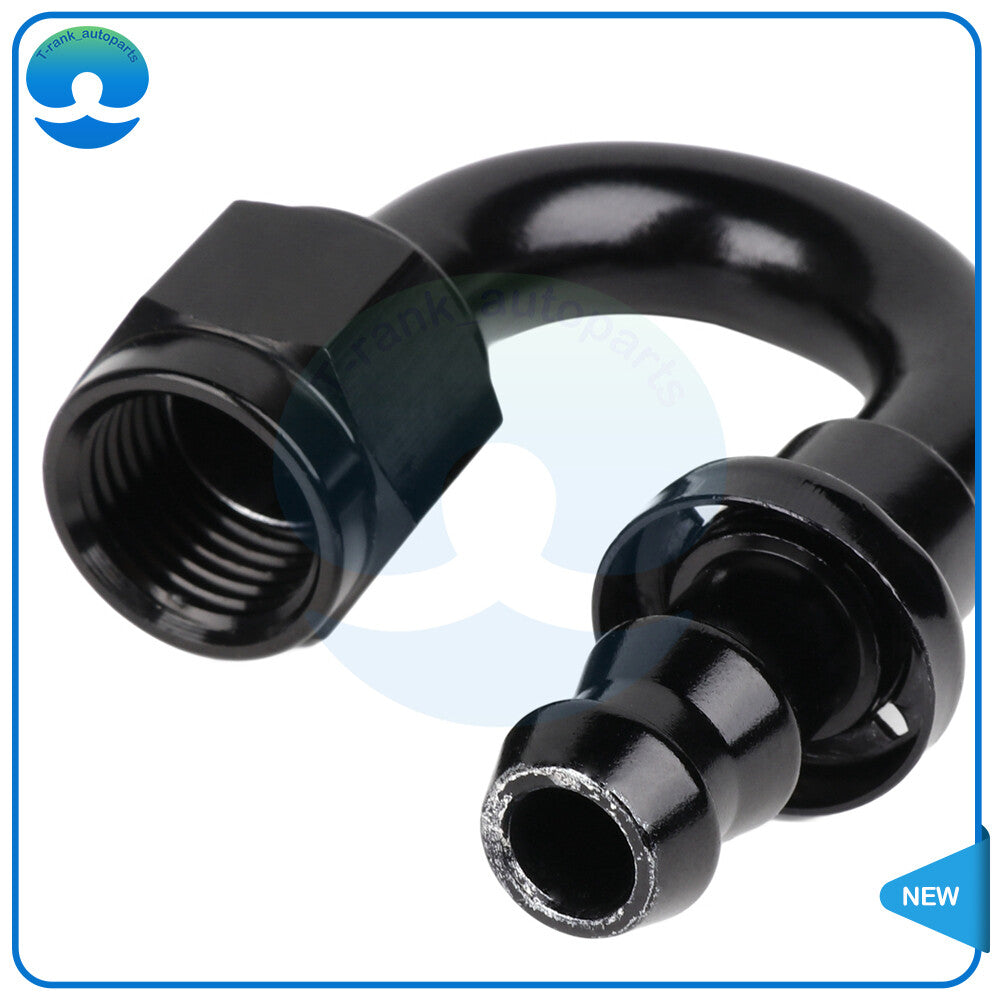 1PC 6AN 180 Degree Push On Lock Hose End Fitting Oil Fuel Hose Line Adapter