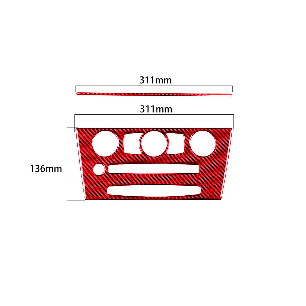 Red Carbon Fiber Cimate Console Cover Trim for BMW 6Series E63 E64 2004-2007