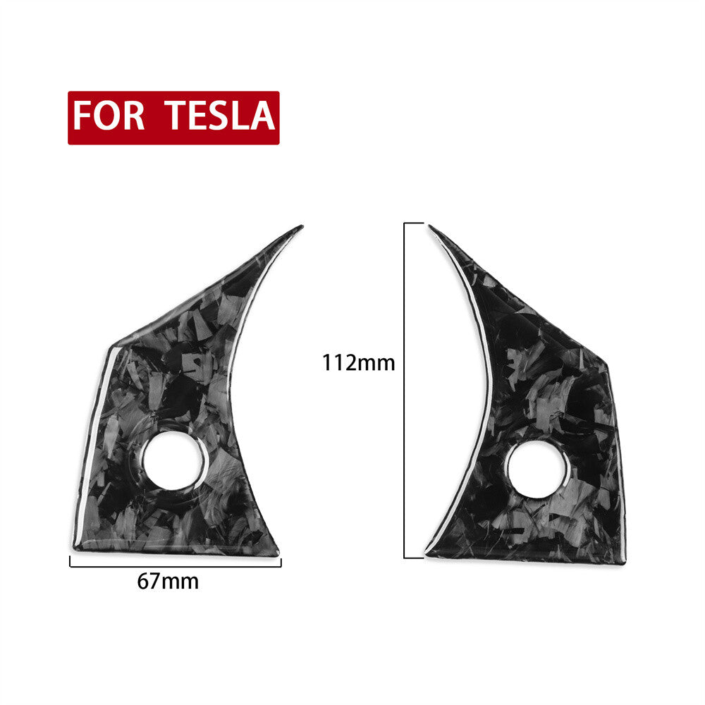 for Tesla Model 3/Y 2017-2023 Forged Carbon Fiber Steering Wheel Button Trim¡Á2