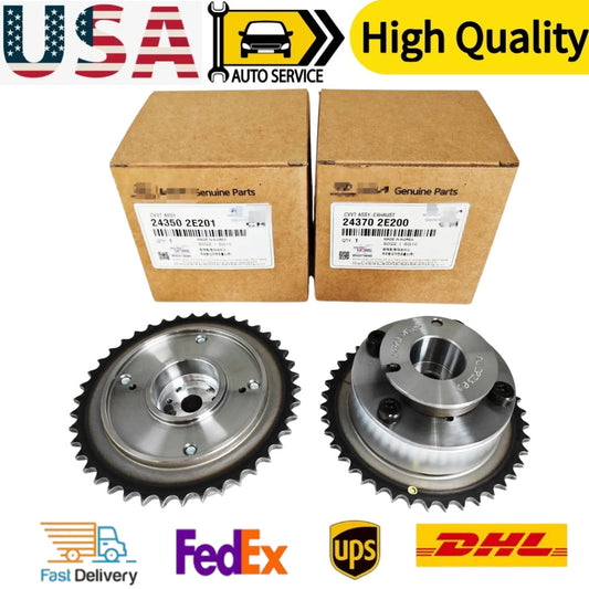 Intake Exhaust CVVT Gear Set For 14-19 for Hyundai for Kia 2.0 24350-2E201 24370-2E200