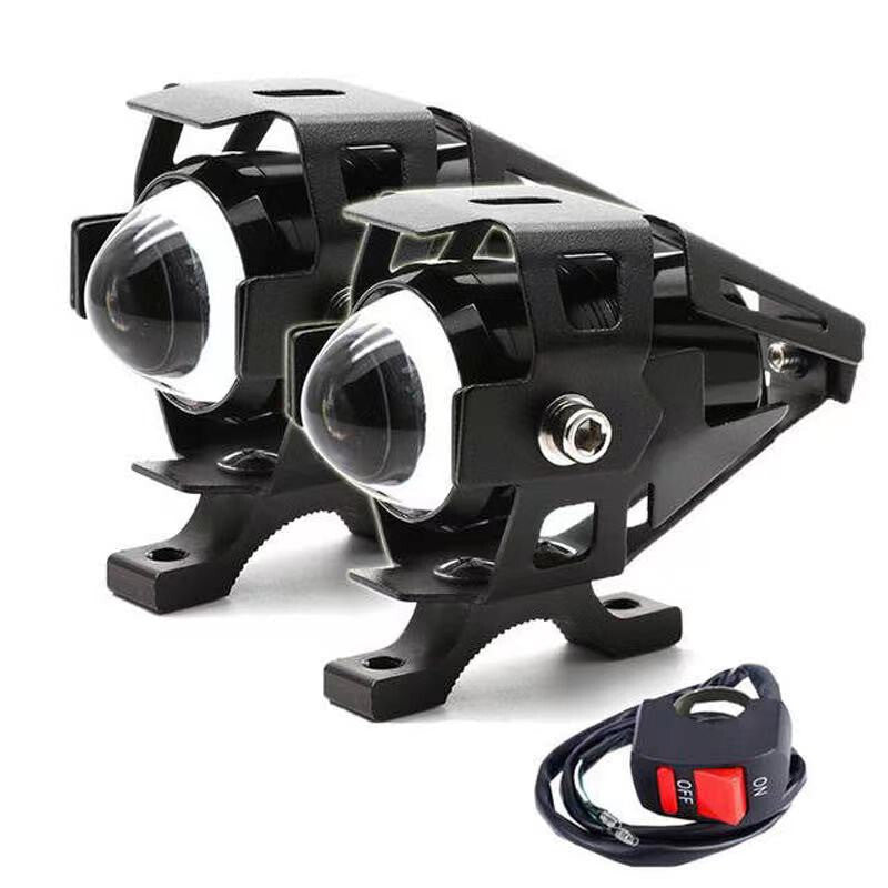 Motorcycle LED Headlight High Beam Auxiliary Work Lamp DRL Head Light Spotlight
