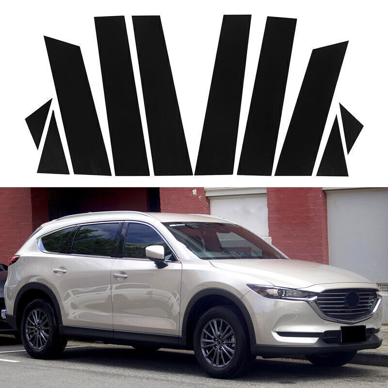 Piano Black Pillar Posts Door Window Molding Strip Trims for Mazda CX-8 18-2023