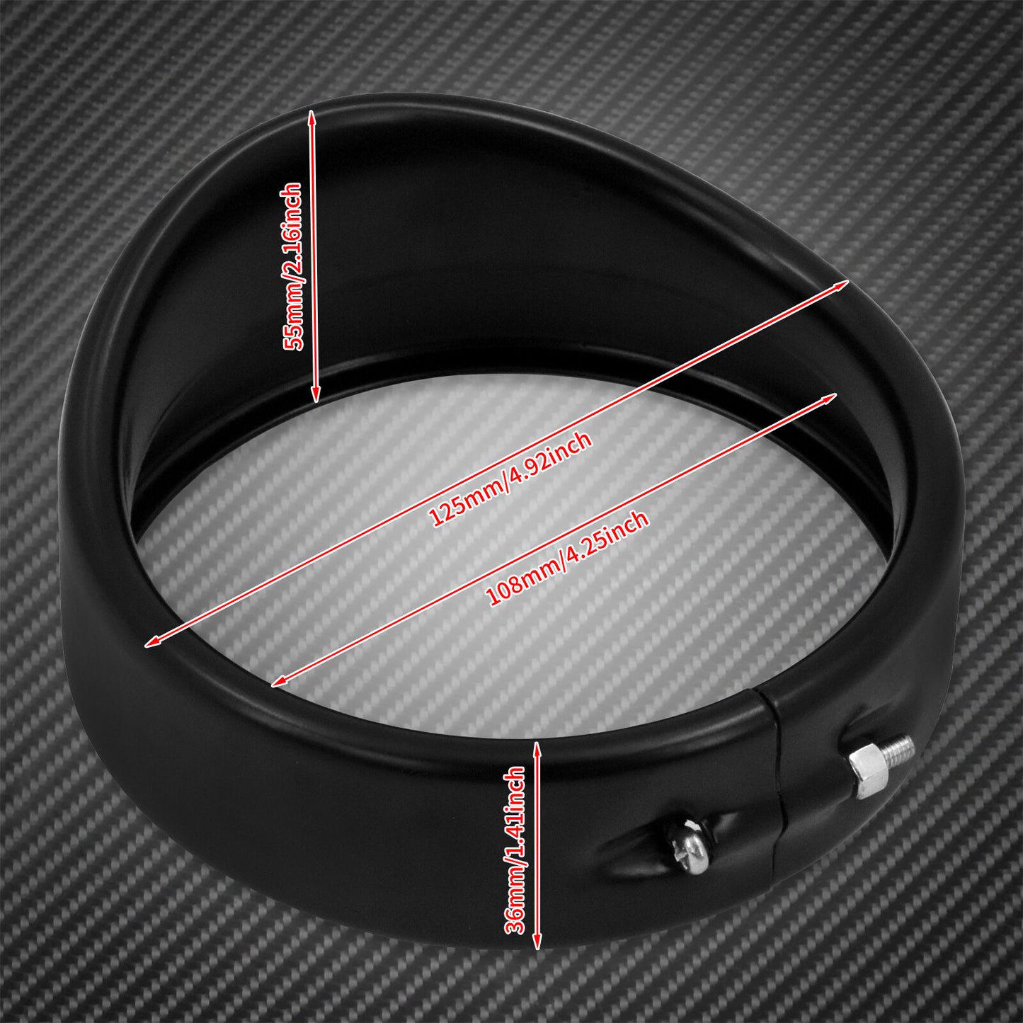 4-1/2 4.5 Auxiliary light Visor Ring Fit for Harley Touring Road Softail Black