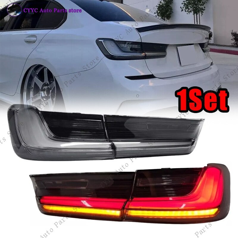 2X Smoked White LED Tail Lights Rear Lights for BMW 3 Series G20 G80 M3 2019-24