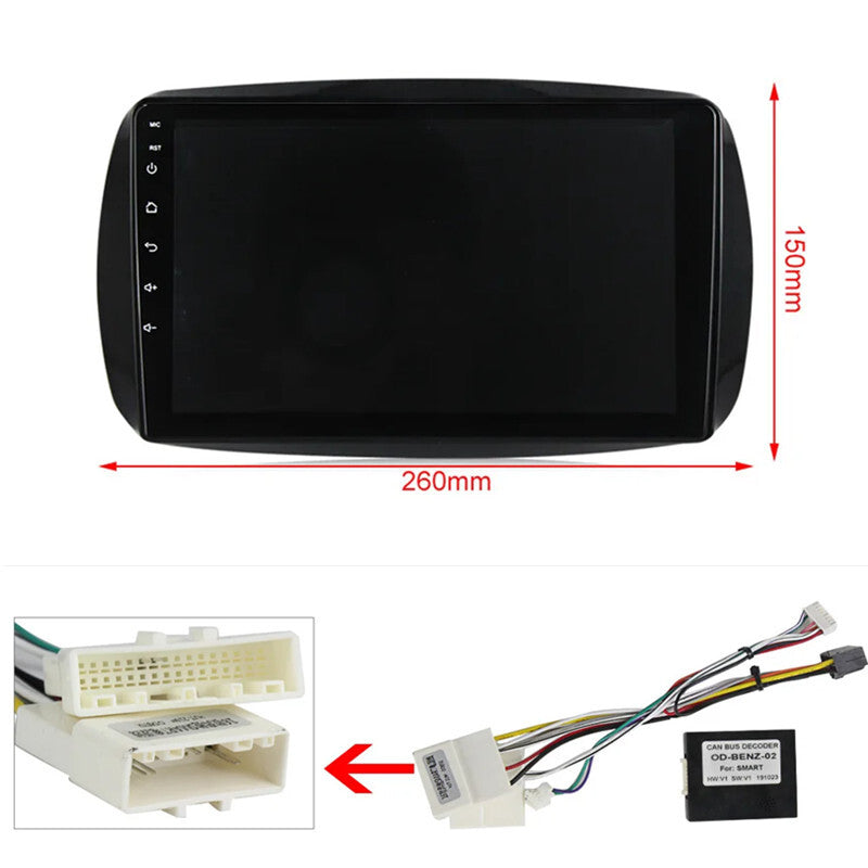 Android Auto Radio Multimedia Player QLED 1280720 GPS Navi for Smart 453 Fortwo