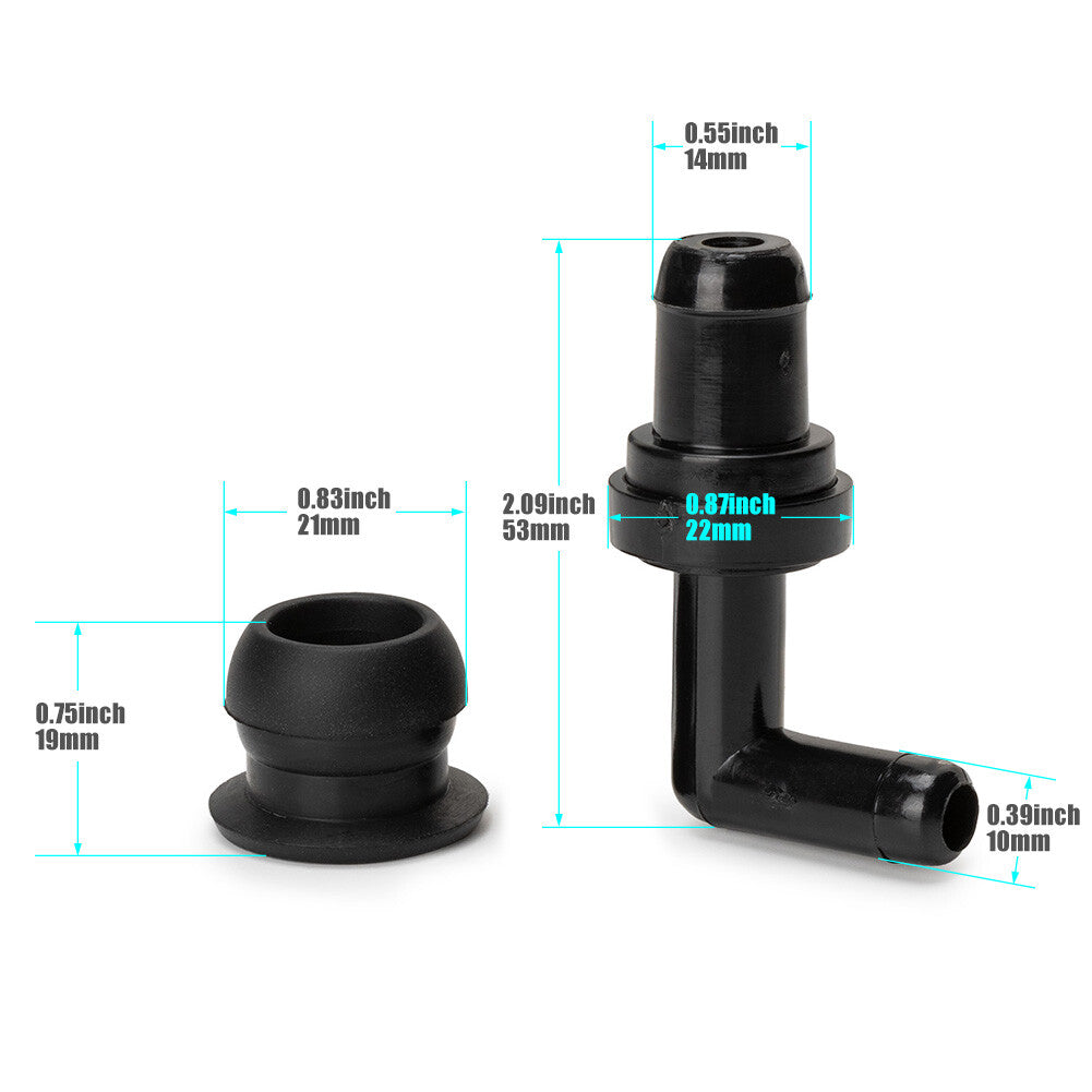 2x 17130-PK1/PM6-003 PVC Valve and Gripper Kits for Civic , CR-V, CRX, and for Honda Accord (90¡ã angle)