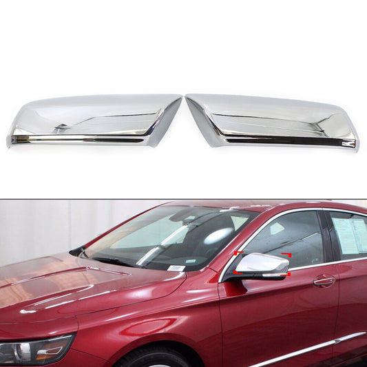 Rearview Mirror Covers Overlays Trims Chrome Fit for Chevy Impala 2014-2020 2pcs