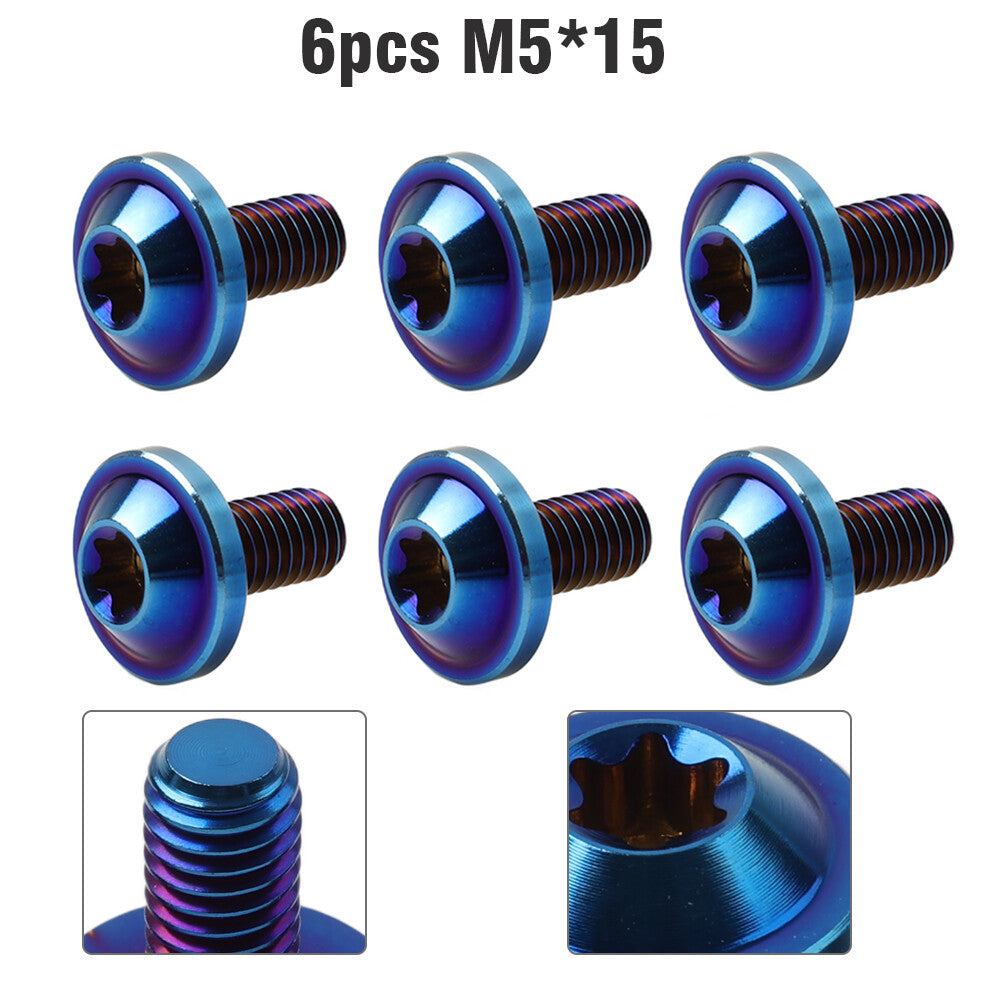 6pcs Universal Bolts Truss Torx Head Screws M5x15mm For Bike Motorcycle