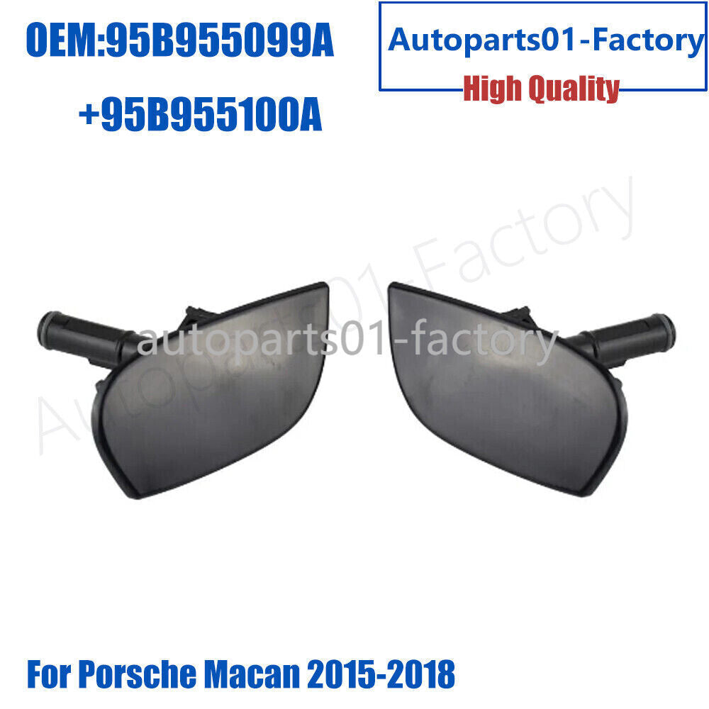2PCS Front L+R Headlight Washer Spray Nozzle Cover for Porsche Macan 2015-2018
