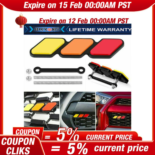 1PC for TOYOTA TRD RACING SPORT TRI-COLOR LOGO GRILLE BADGE NAMEPLATE EMBLEM