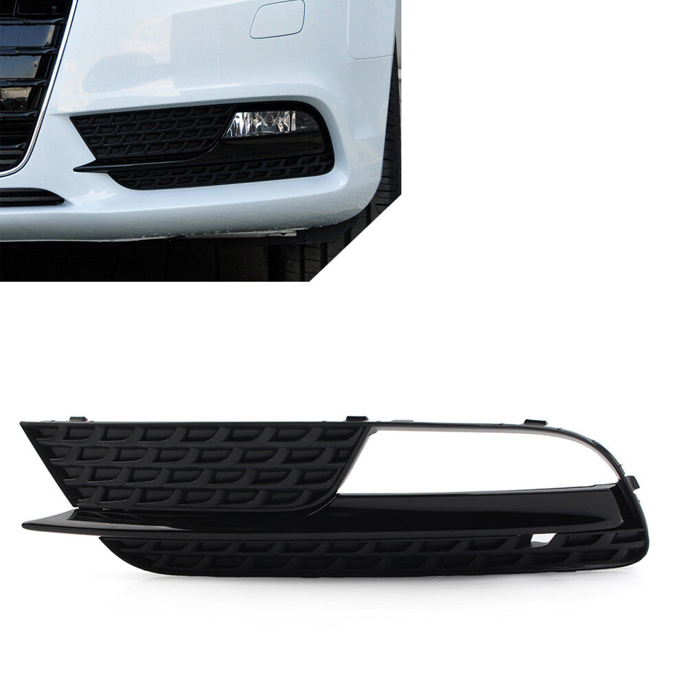 Front Bumper Black Fog Light Grille Cover Fit for Audi for A5 2012-2016