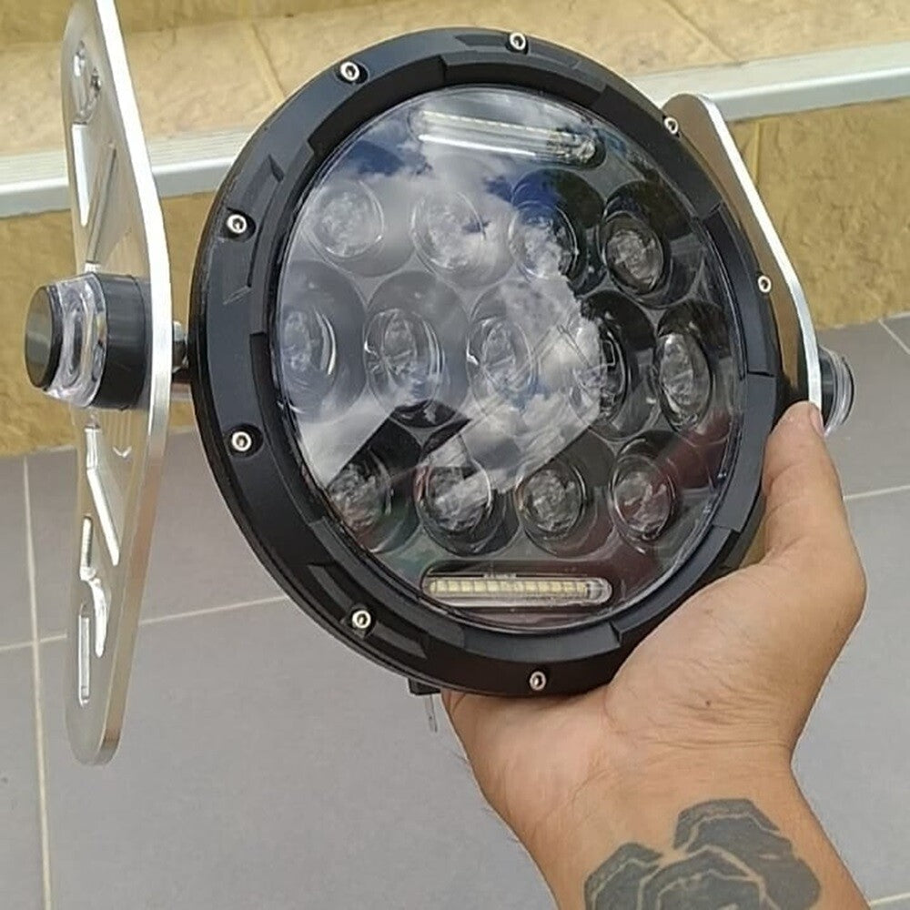 Black, round, front-mounted CNC aluminum headlights suitable for Honda MSX125 MSX SF Grom