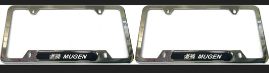 2. Car front and rear license plate frame cover, boot, trunk cover, suitable for Mitsubishi chrome-plated