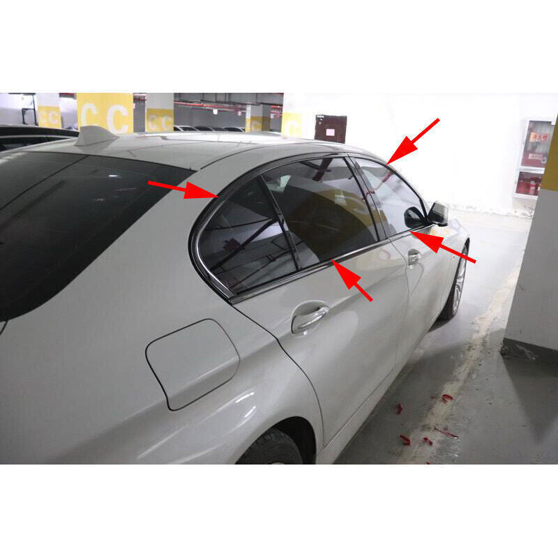 Bright Black Window Decorate Molding Strips Trim for BMW 5 Series F10 2011-2016