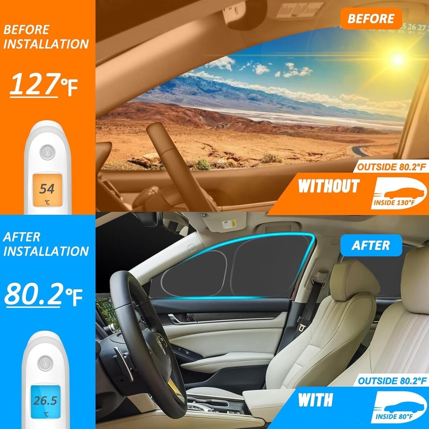 6pcs For 2020-2024 for Tesla for Model Y Side Windows Sun Shade UV Block Privacy Cover