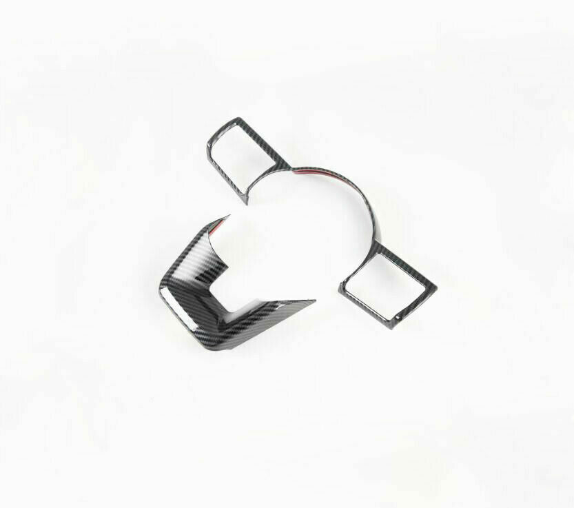 for Nissan Rogue 2021-2023 Carbon Fiber ABS Steering Wheel Decor Frame Trims 2P