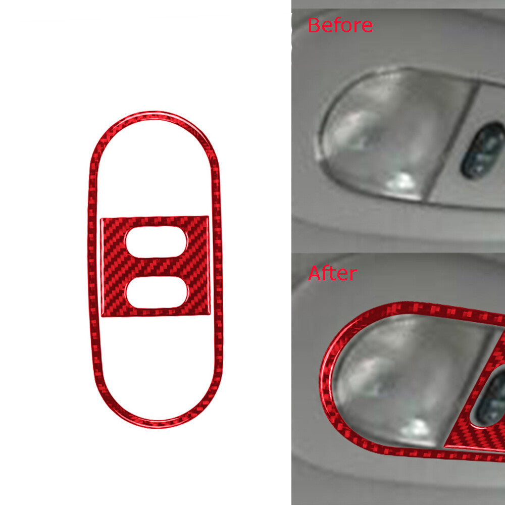 Red Carbon Fiber Overhead Reading Light Panel Trim Cover for Ford F150 2004-2008