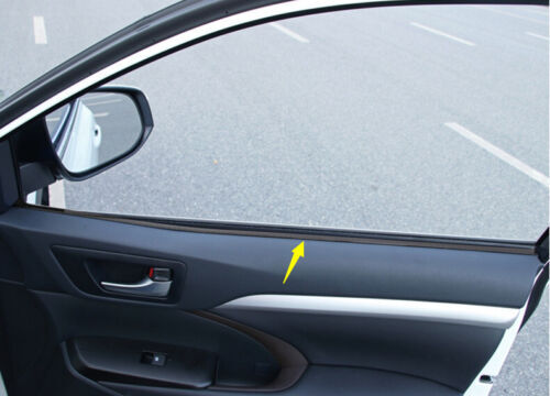 Black Steel Inner Windows Sill Molding for Toyota Highlander 14-2019 Strip Trim