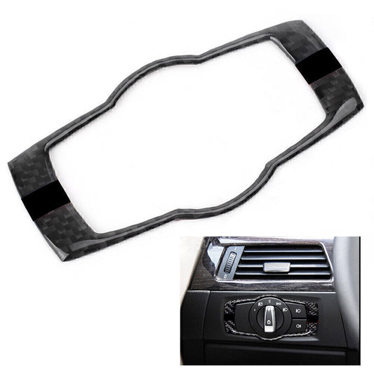 Fit for BMW 3 Series E90 Carbon Fiber 1x Car Headlamp Switch Button Frame Cover Trim