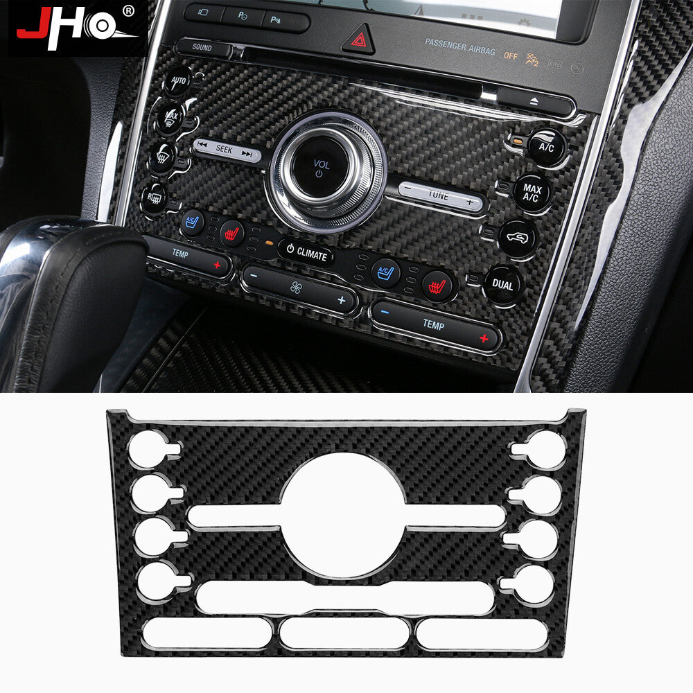 Car Real Carbon Fiber Central Control Button Frame Cover Decor for Ford Explorer