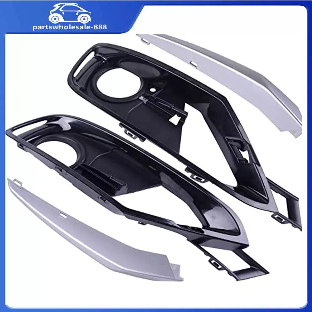 4-Piece Front Bumper Fog Light Grille Protector Kit for BMW 320, 328, 335 (2012-2015)