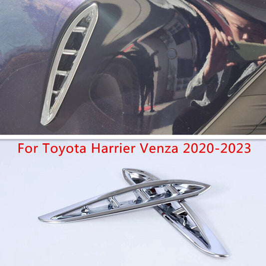 1Pair Silver Front Bumper Fog Lamp Cover Trim for Toyota Harrier Venza 2020-2023
