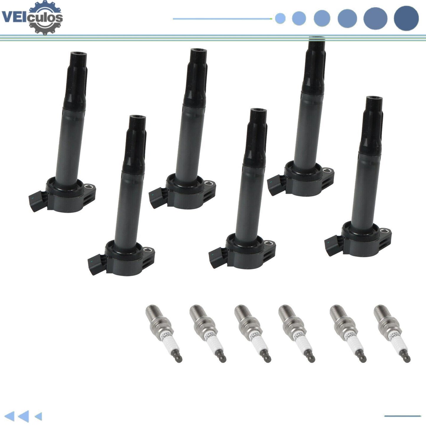 6Pcs Ignition Coil  Spark Plug for Toyota for Camry for Avalon Highlander for Sienna 3.5L
