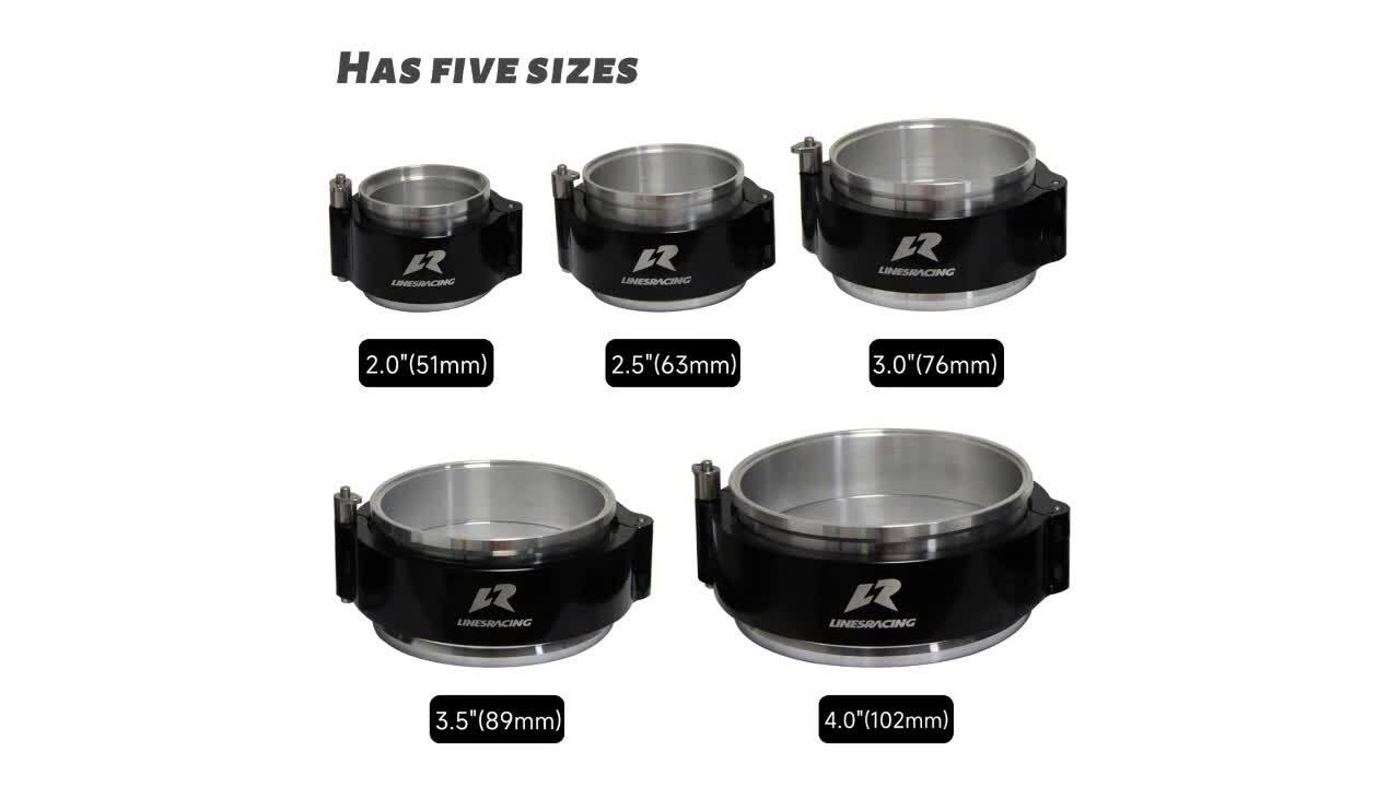 2.5'' 63mm Aluminum HD Intake V-Band Clamp Flange Intercooler Pipe Quick Release