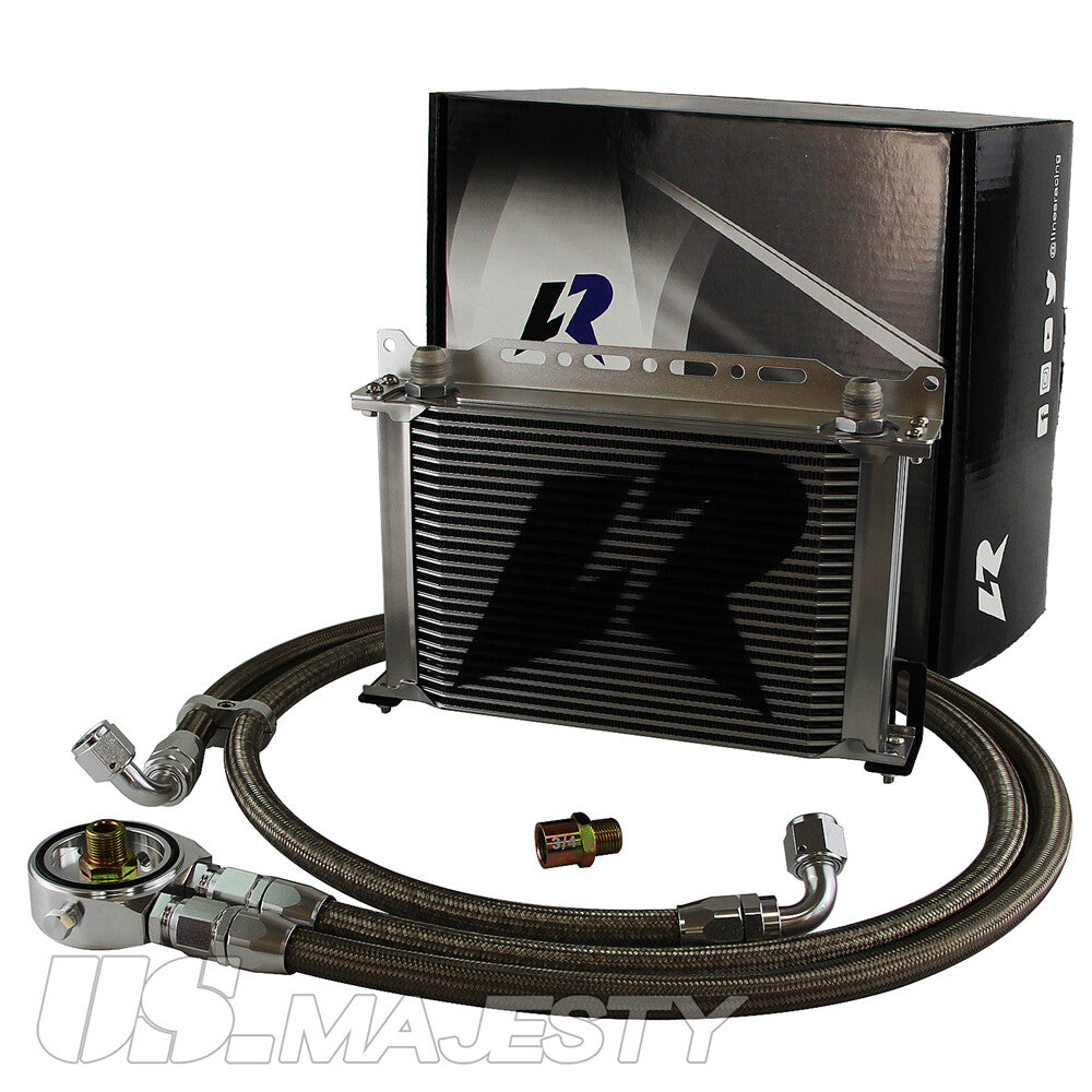 LR 25 Row AN10 Oil cooler w/Bracket+Filter Adapter Hose Kit 3/416  M201.5 SL