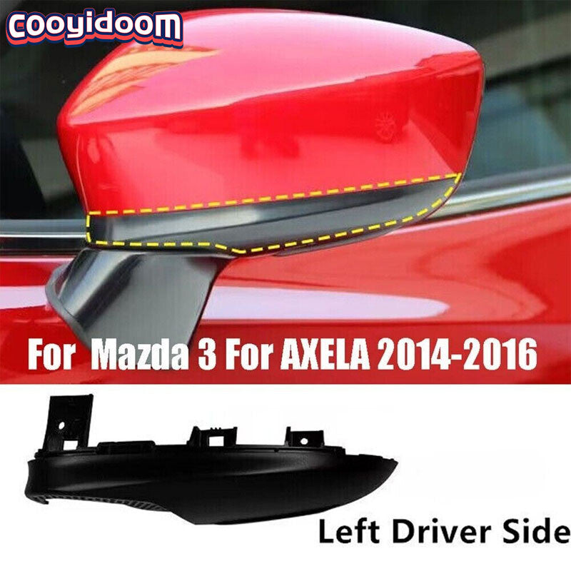 Left mirror base protective cover, ABS plastic, suitable for Mazda 3 Axela 2014-2016.