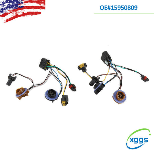 Set of 2 for Chevy 2007-2014 Suburban Tahoe Avalanche Headlamp Wiring Harness