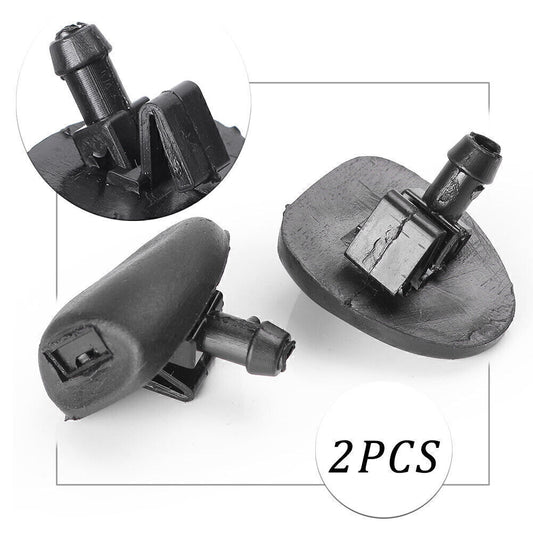 2pcs Front Windscreen Washer Jet Fit for Peugeot 206 C2 Plastic Black Auto Car