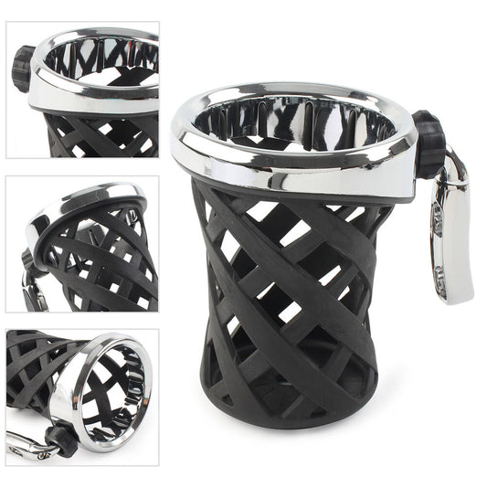 Handlebar Cup Holder Drink W/Mesh Basket Mount Fit Goldwing GL1800 01-21 Chrome