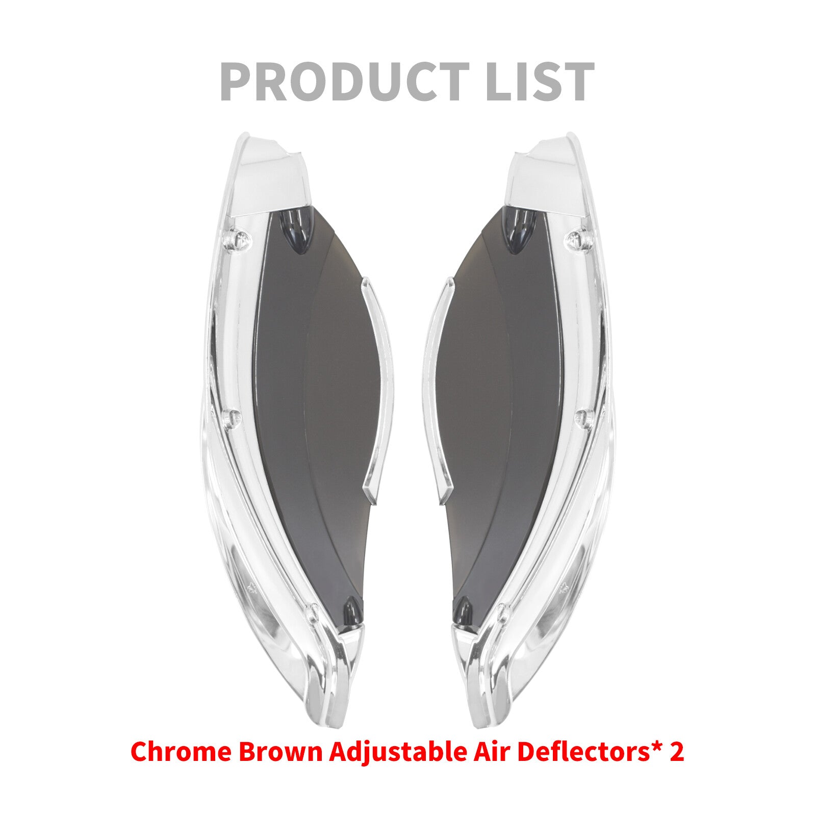 Chrome Batwing Fairing Brown Air Deflectors for Harley Electra Street Glide 14+