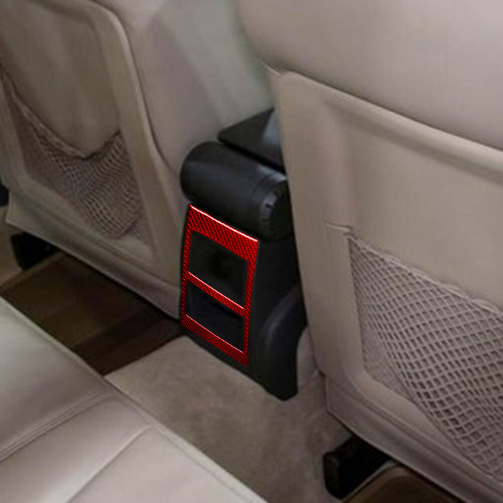 Red Carbon Fiber Armrest Box Rear Panel Trim Cover Bezel for Cadillac CTS 03-07