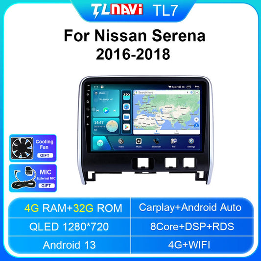 for Nissan Serena 2016-2018 Android Auto CarPlay Car Radio GPS Player Screen DSP