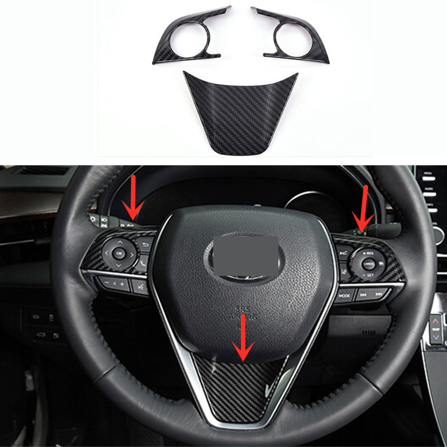 3-piece carbon fiber steering wheel trim set suitable for 2021 and 2022 for Toyota Venza.