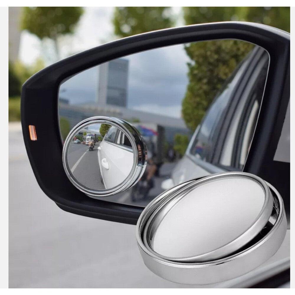 Adjustable Round HD Glass Convex Side Mirror 2pc Car Blind Spot Mirror