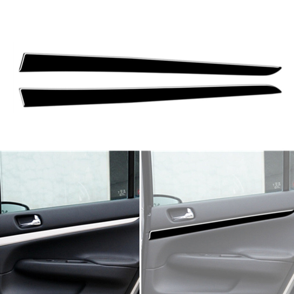 2pcs Piano Black Interior Rear Door Panel Cover Trim for Infiniti G37 2010-2013