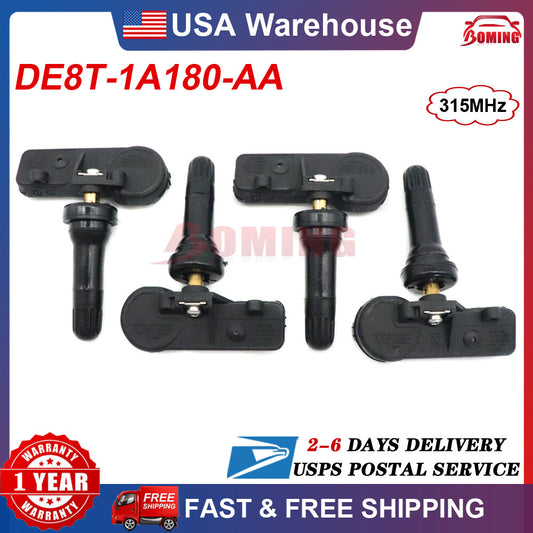 4-piece new TPMS tire pressure sensor kit DE8T-1A180-AA for Ford Motorcraft