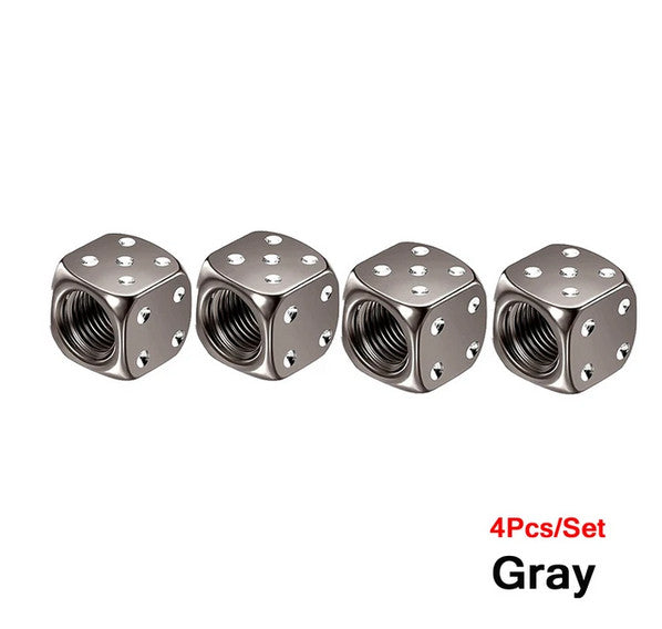 4-piece car tire valve cover rod air dust cover dice gray for Honda for Suzuki