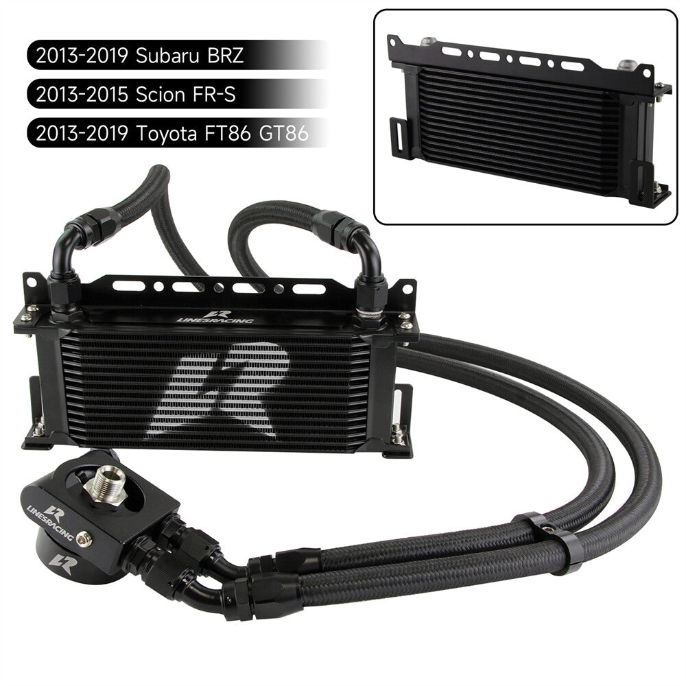 15 Row Oil Cooler Kit Thermostatic for Subaru BRZ for Scion -S FA20 2013+ Black