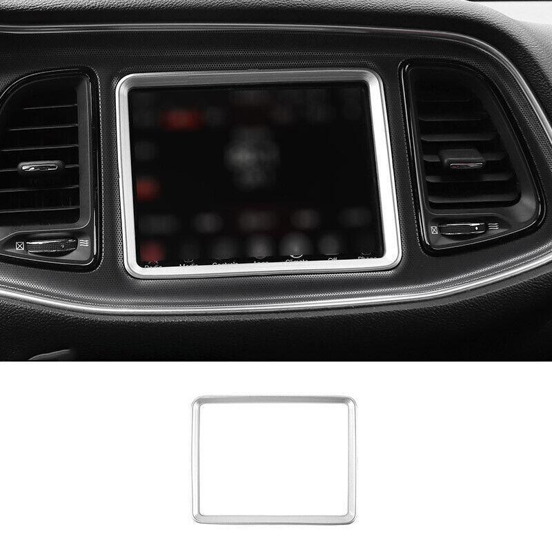 for Dodge for Challenger 2015-20 Matte Silver Central Console Navigation Frame Trim