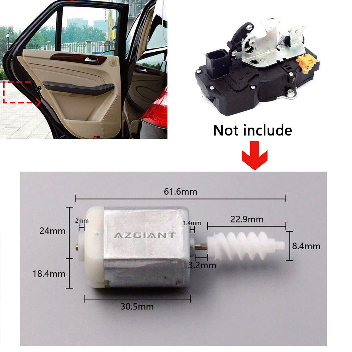 1020656 3T0415 Central Door Latch Actuator Motor for 2015-2021 for Ford Edge II MK2