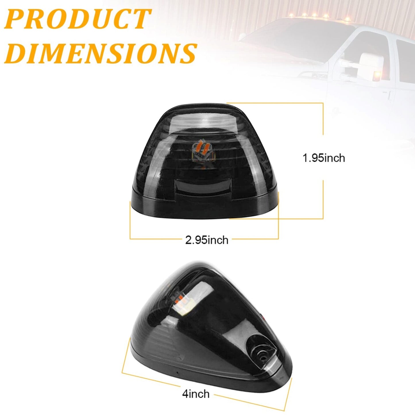 5Pcs Smoke LED Cab Roof Lights Marker Amber for Ford F-350 F450 F-250 Super Duty