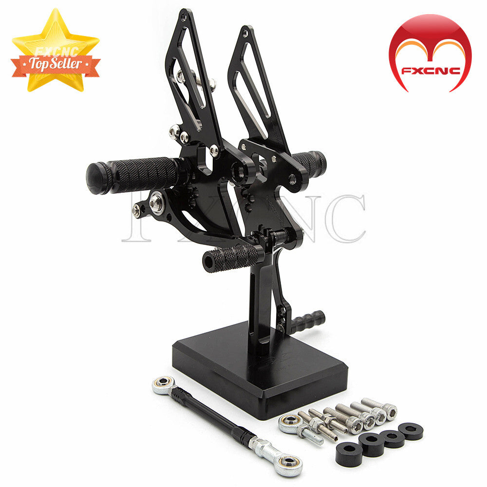 Aluminum CNC geared footplate and pedal kit for Kawasaki 250 2009-2012.