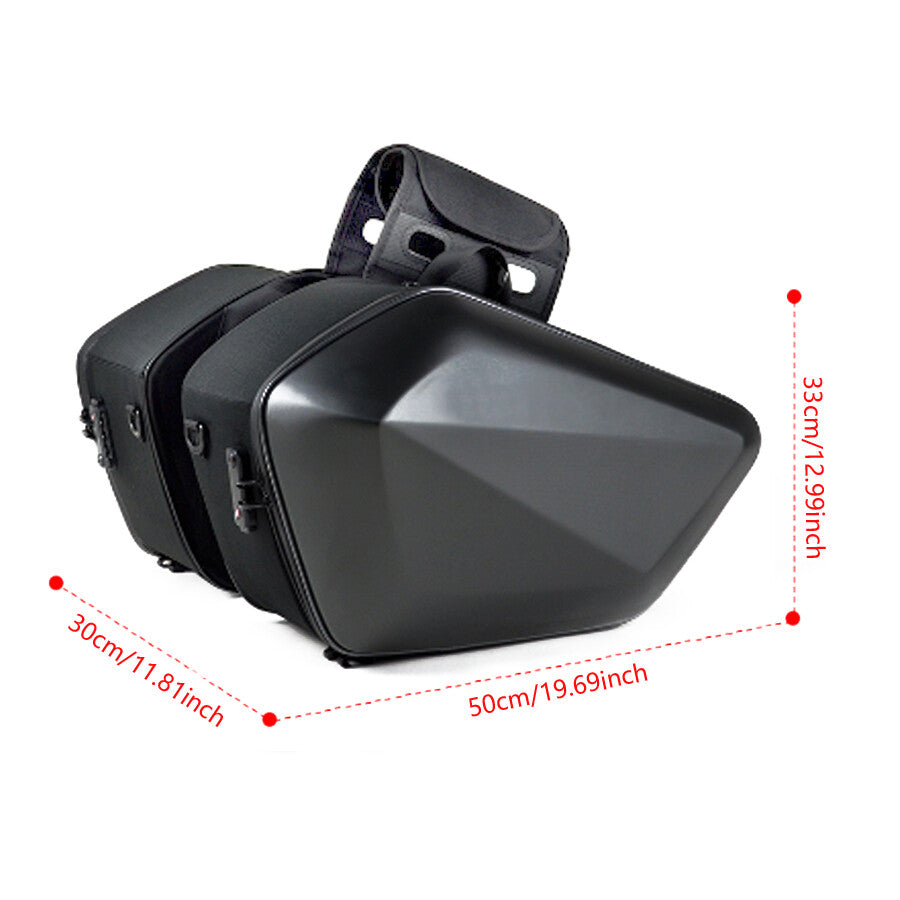 American motorcycle double saddlebag riding helmet bag storage hard shell side pockets