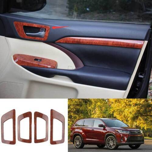 Interior Decor Set Trim for Toyota Highlander 2014-2019 Brown 24Pcs Wood Grain