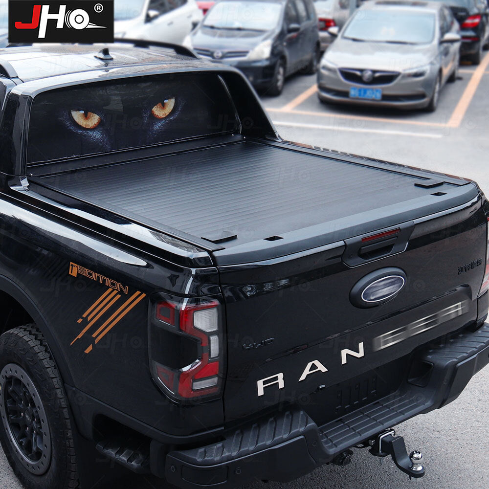 Manual Retractable Tonneau Cover Double-Locking Roll Cover For Ranger 2023 2024
